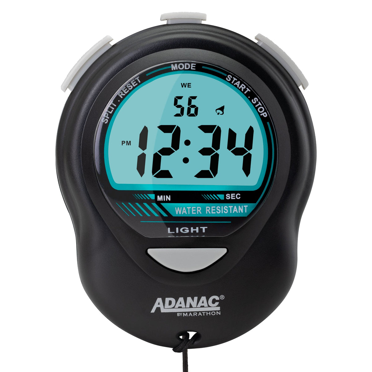 ADANAC Digital Glow Stopwatch Timer Black - Marathon Watch Company | ST083013-BK