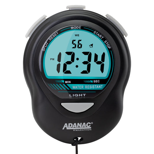 ADANAC Digital Glow Stopwatch Timer Black - Marathon Watch Company | ST083013-BK