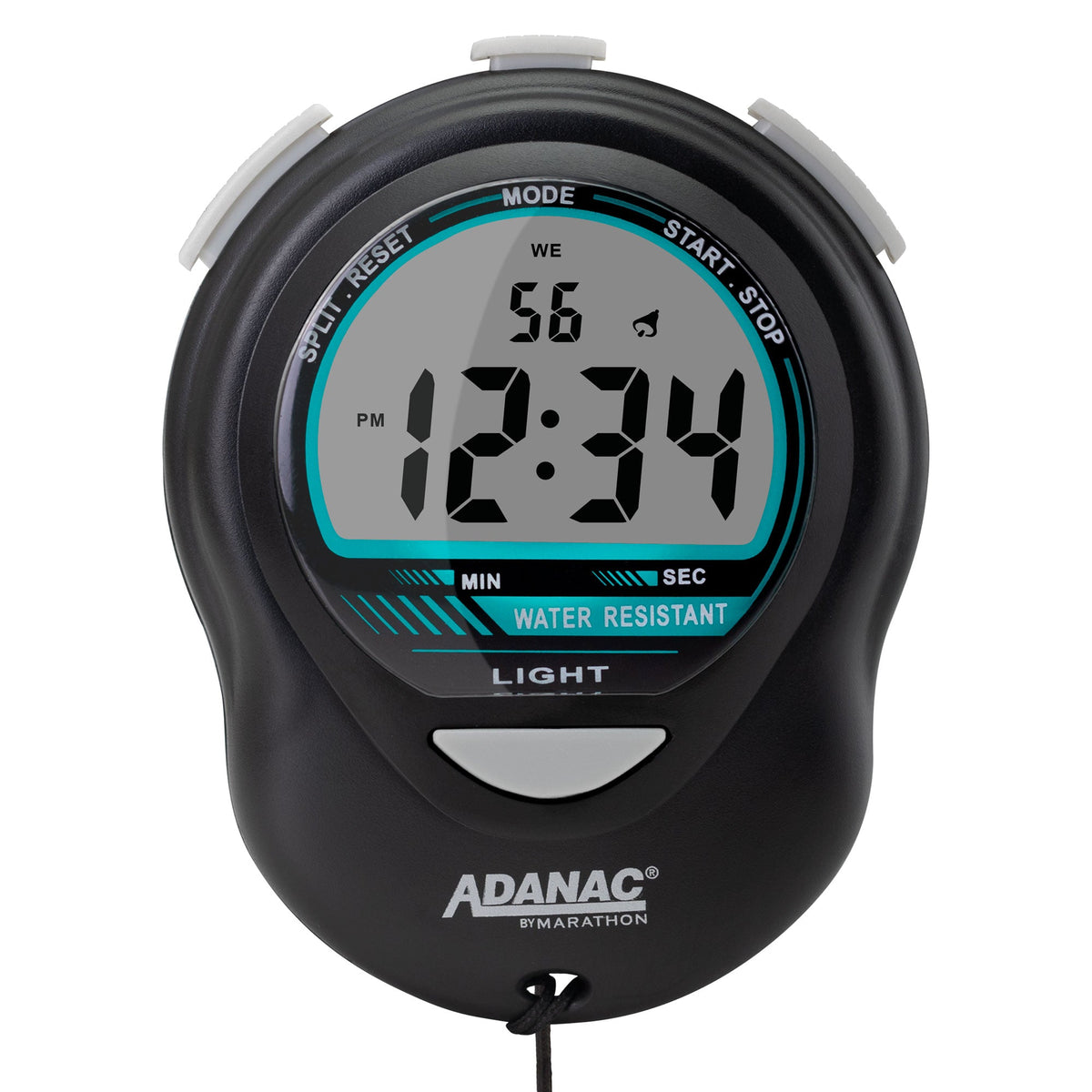 ADANAC Digital Glow Stopwatch Timer Black - Marathon Watch Company | ST083013-BK