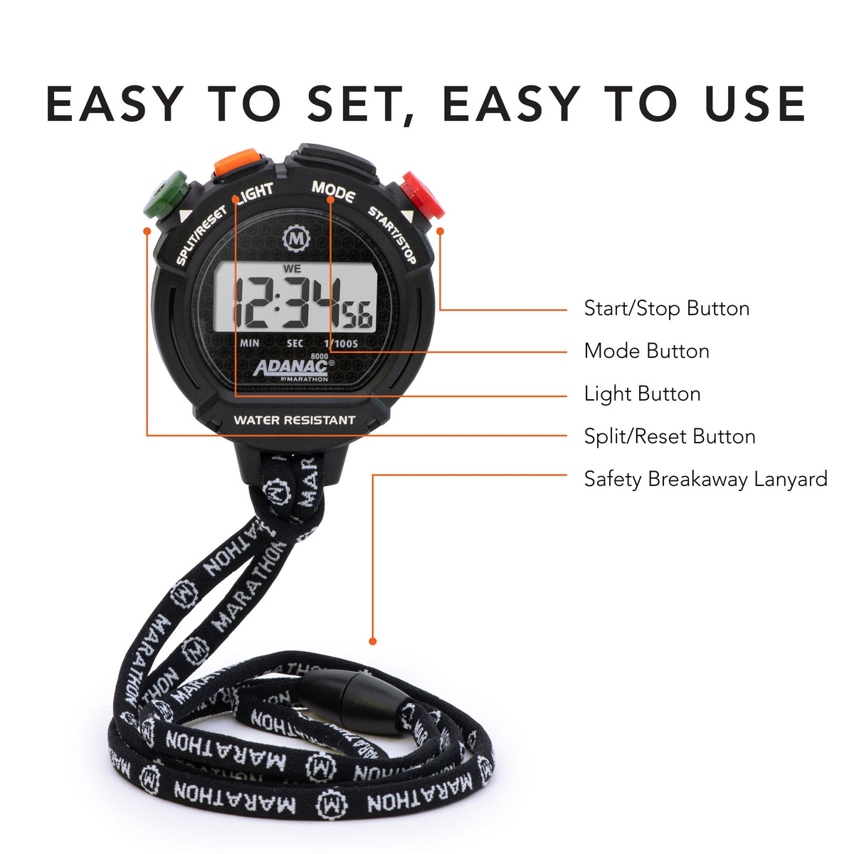 Marathon ADANAC® 8000 Professional Stopwatch Timer