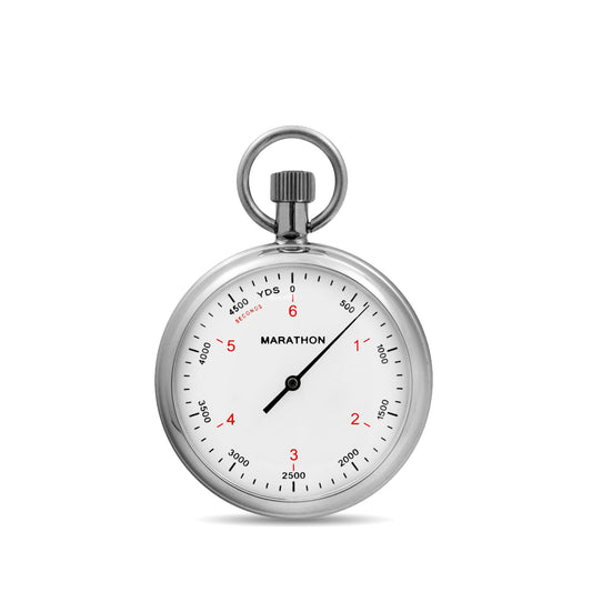 Marathon Mechanical Stopwatch: Single Action 5000 yard (1/50 sec & 6 sec), 100 yard or 1 sec Interval