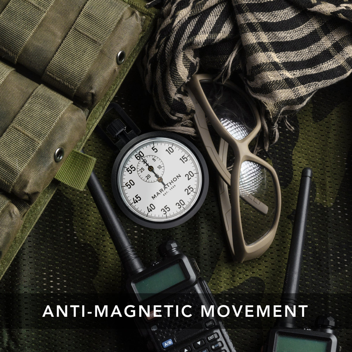 Marathon Mechanical Stopwatch: Single Action, (1/5 sec) 30 min Register