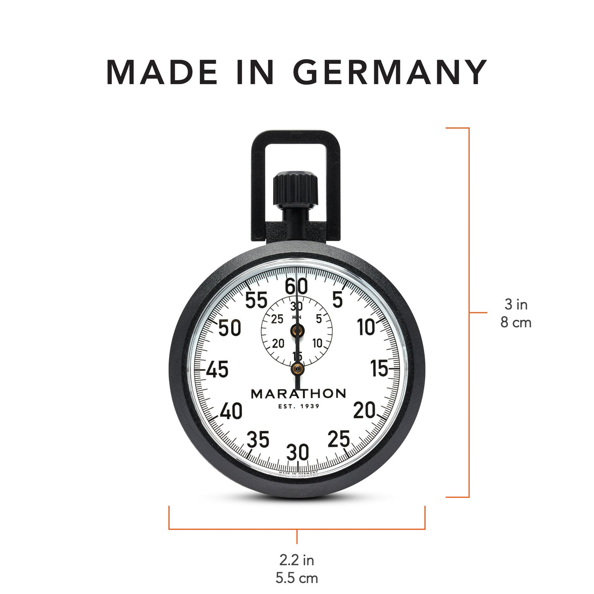 Marathon Mechanical Stopwatch: Single Action, (1/5 sec) 30 min Register
