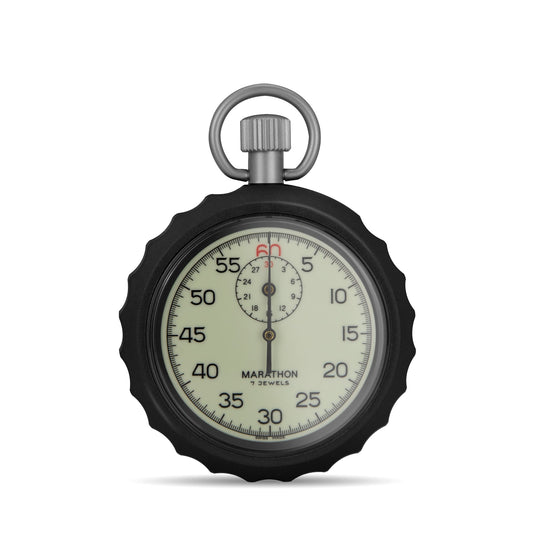 Marathon Mechanical Stopwatch: Single Action Glow in the Dark, (1/5 sec) 30 min Register