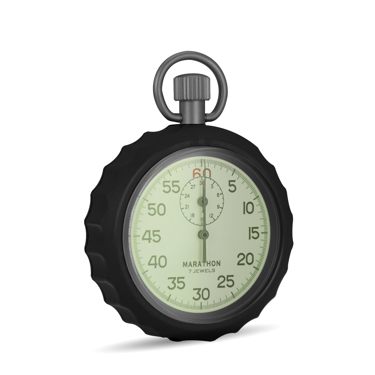 Marathon Mechanical Stopwatch: Single Action Glow in the Dark, (1/5 sec) 30 min Register