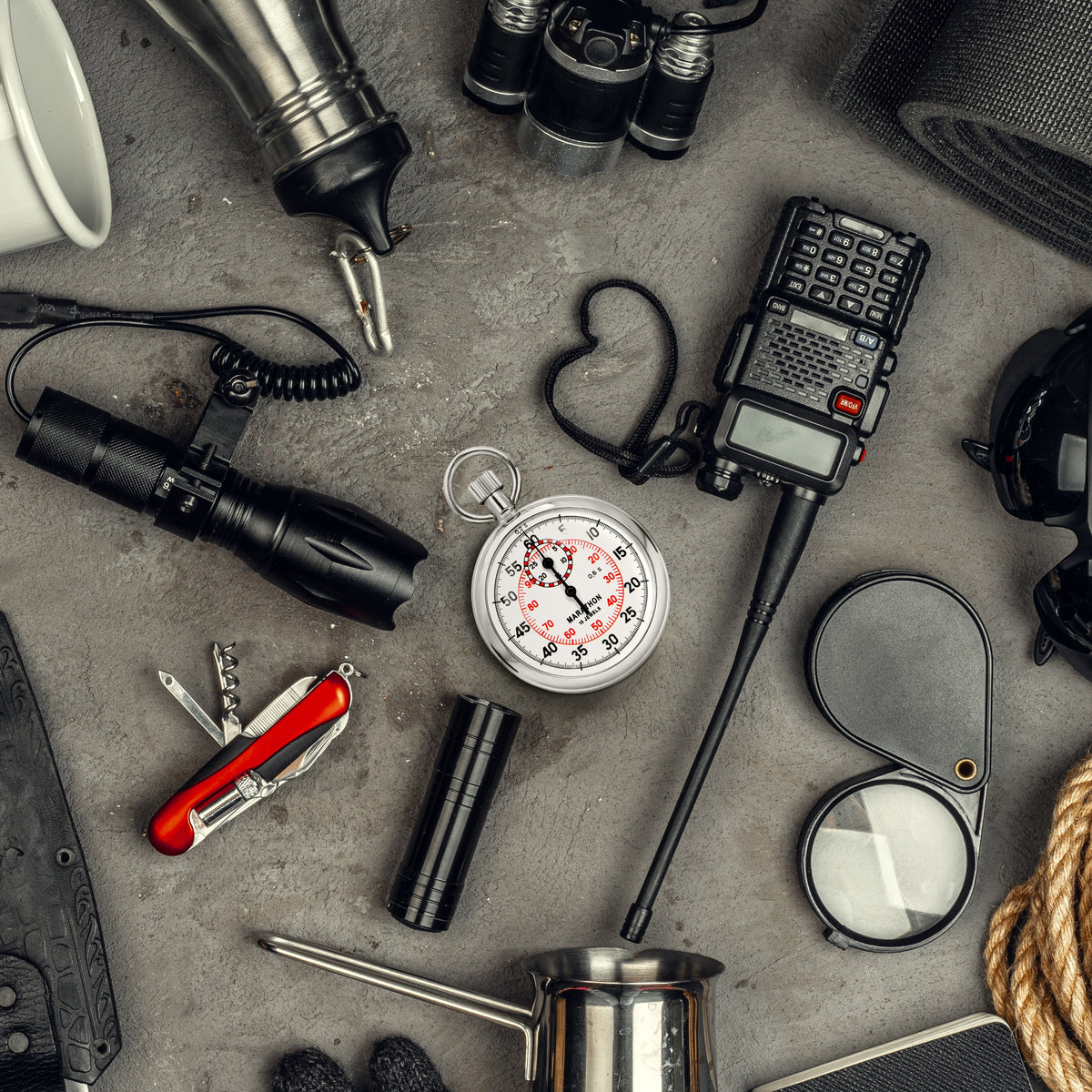 Marathon Mechanical Stopwatch: Single Action, 2 Scale (1/5 sec & 1/100 min) 30 min Register