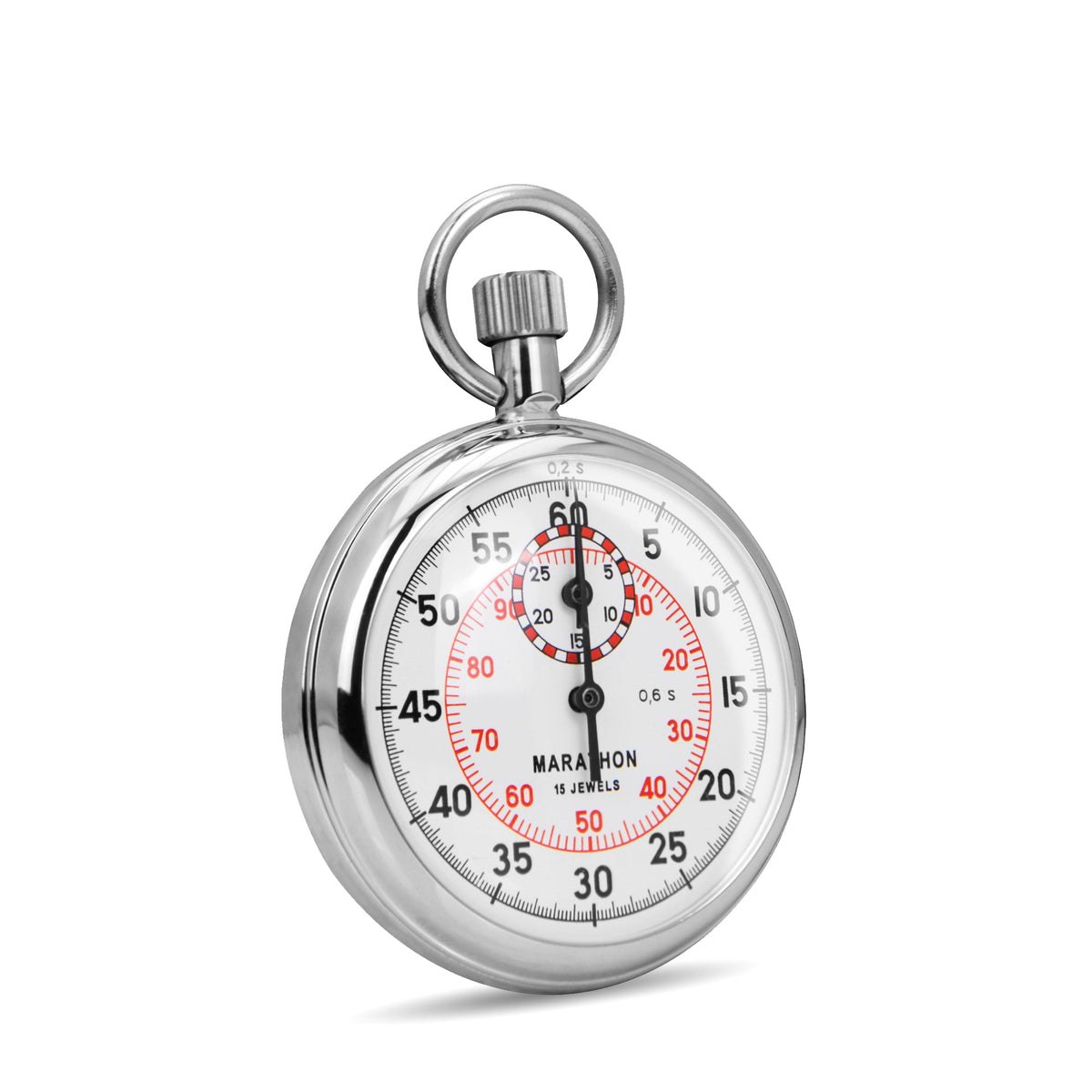 Marathon Mechanical Stopwatch: Single Action, 2 Scale (1/5 sec & 1/100 min) 30 min Register
