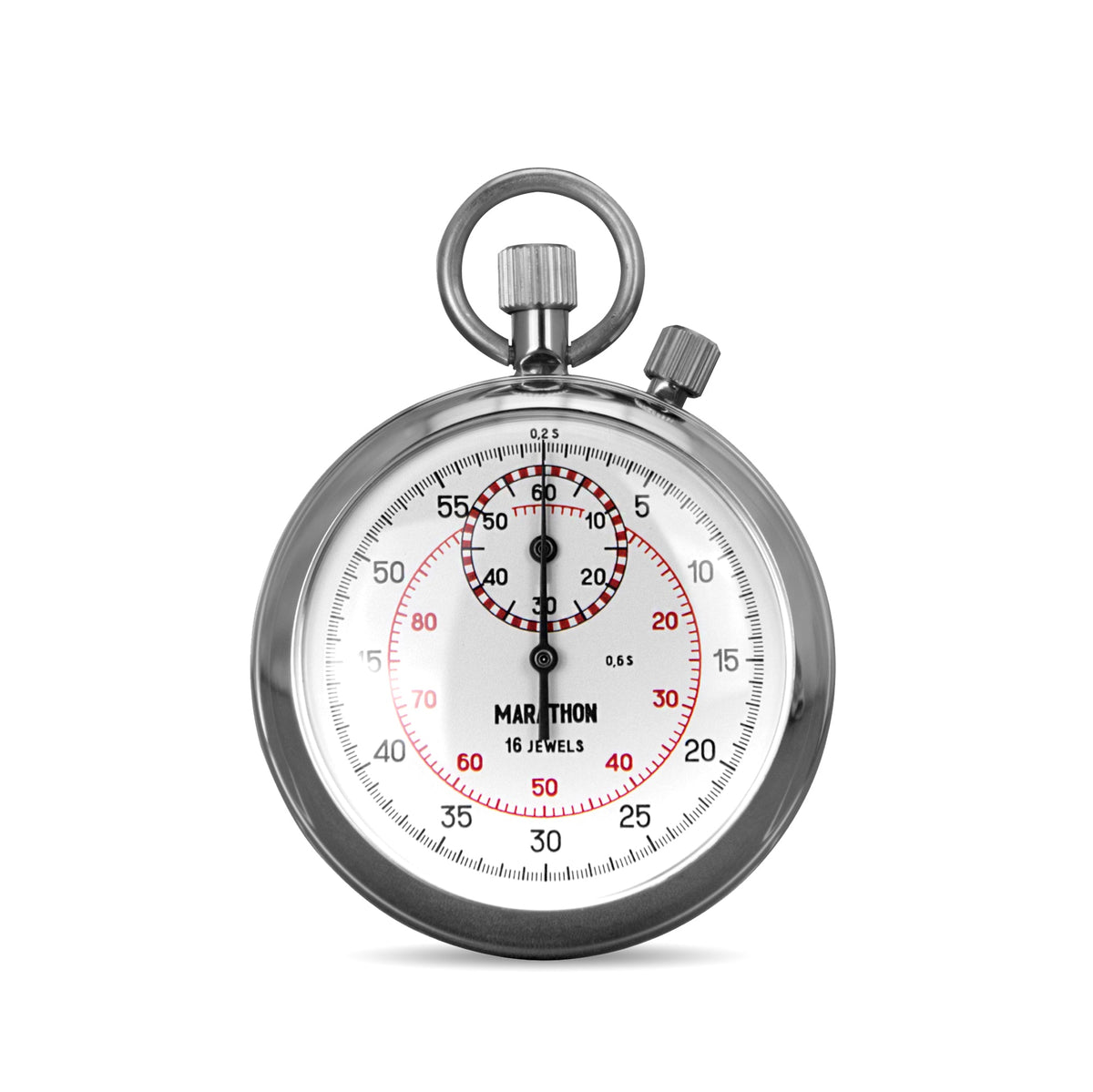 Marathon Mechanical Stopwatch: Interruption Type, (1/5 sec, 1/100 min) with 60 min Register
