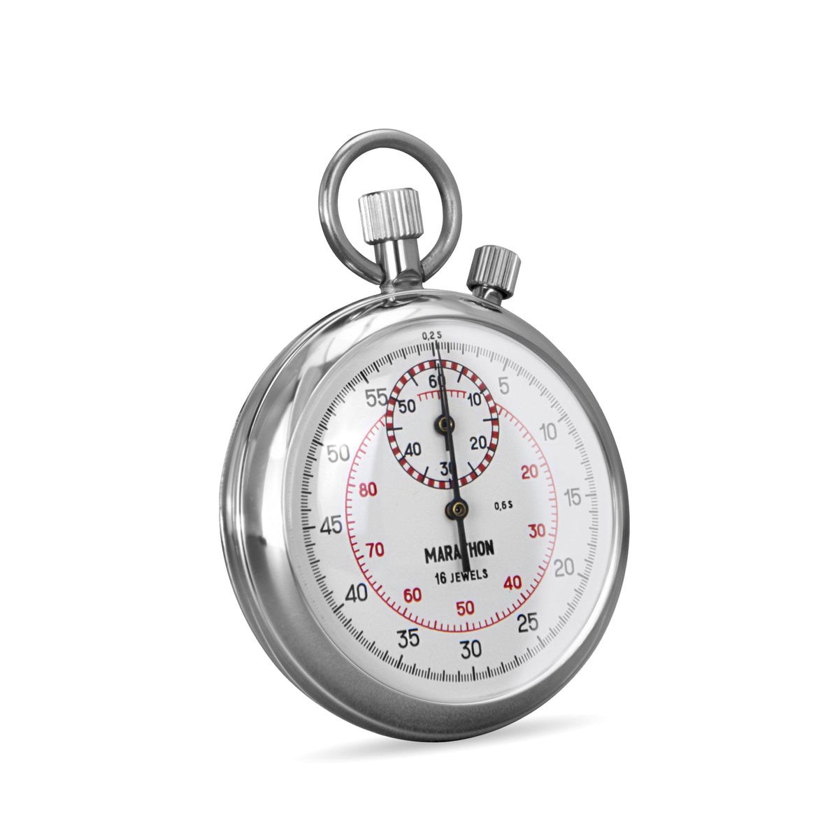 Marathon Mechanical Stopwatch: Interruption Type, (1/5 sec, 1/100 min) with 60 min Register