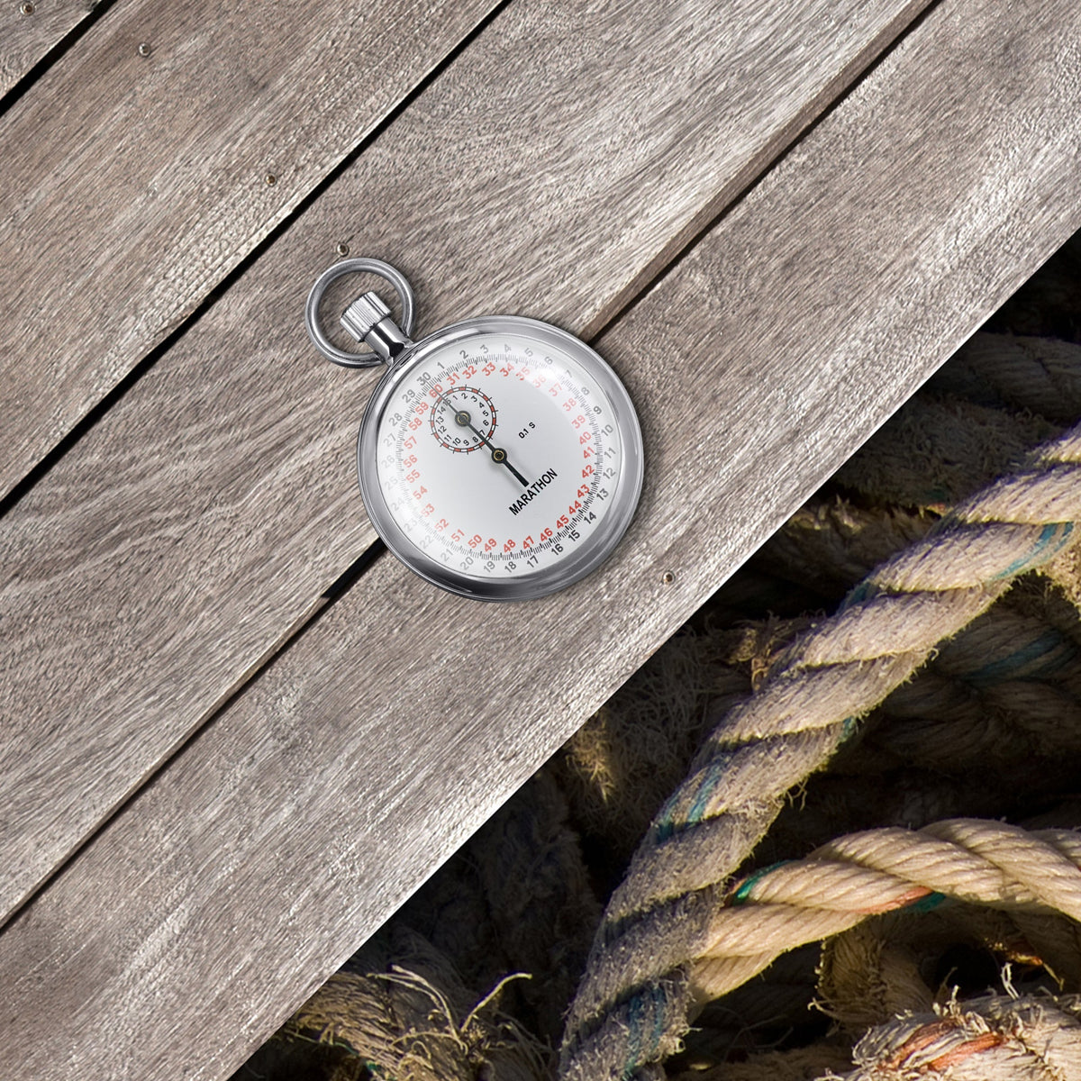 Marathon Mechanical Stopwatch: Single Action Mechanical (1/10 Sec) 15 min Register