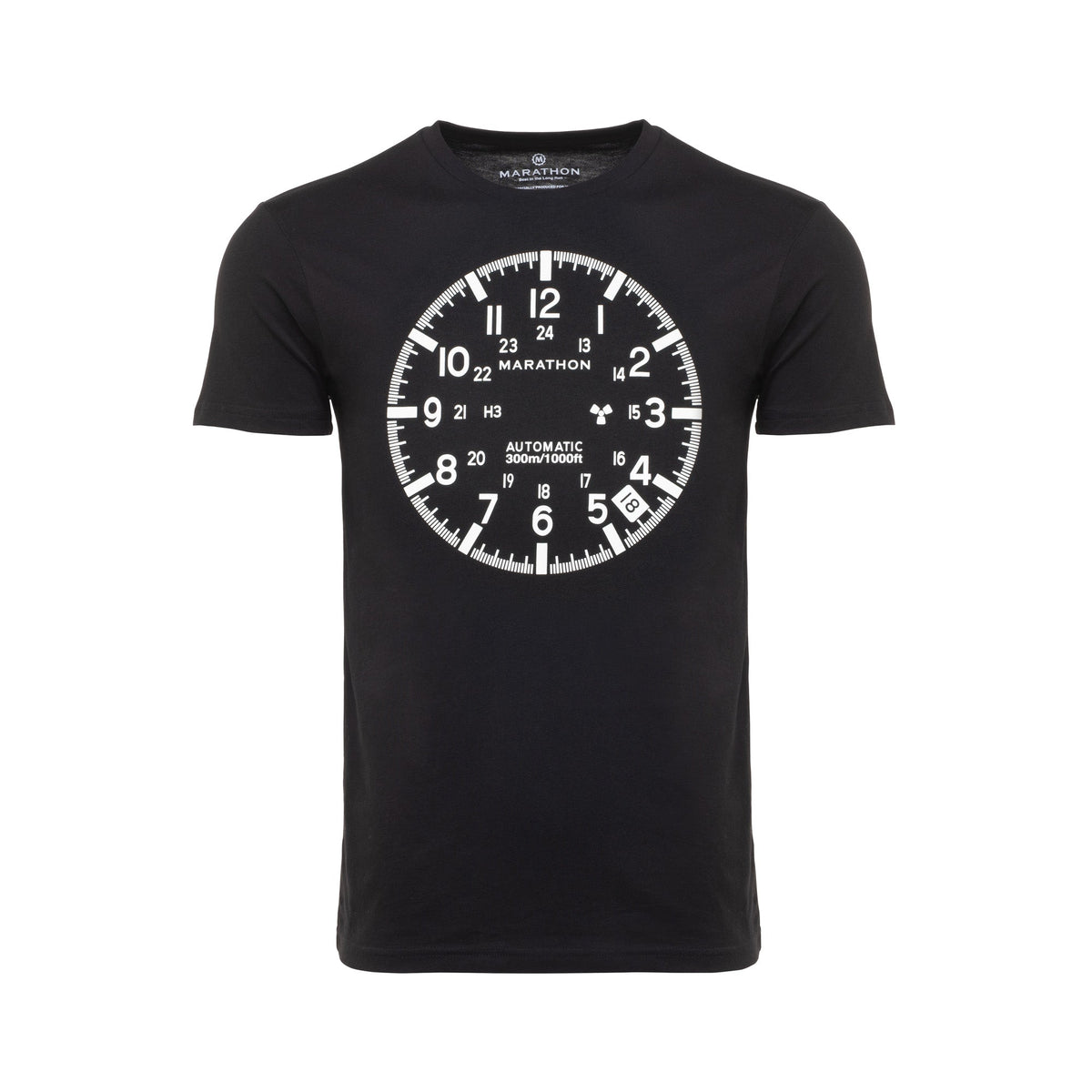 Marathon Slim Fit Classic Black Glow Print Marathon Watch GSAR T-Shirt