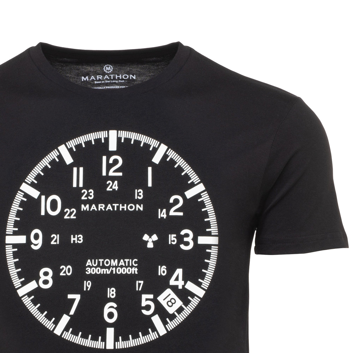 Marathon Slim Fit Classic Black Glow Print Marathon Watch GSAR T-Shirt