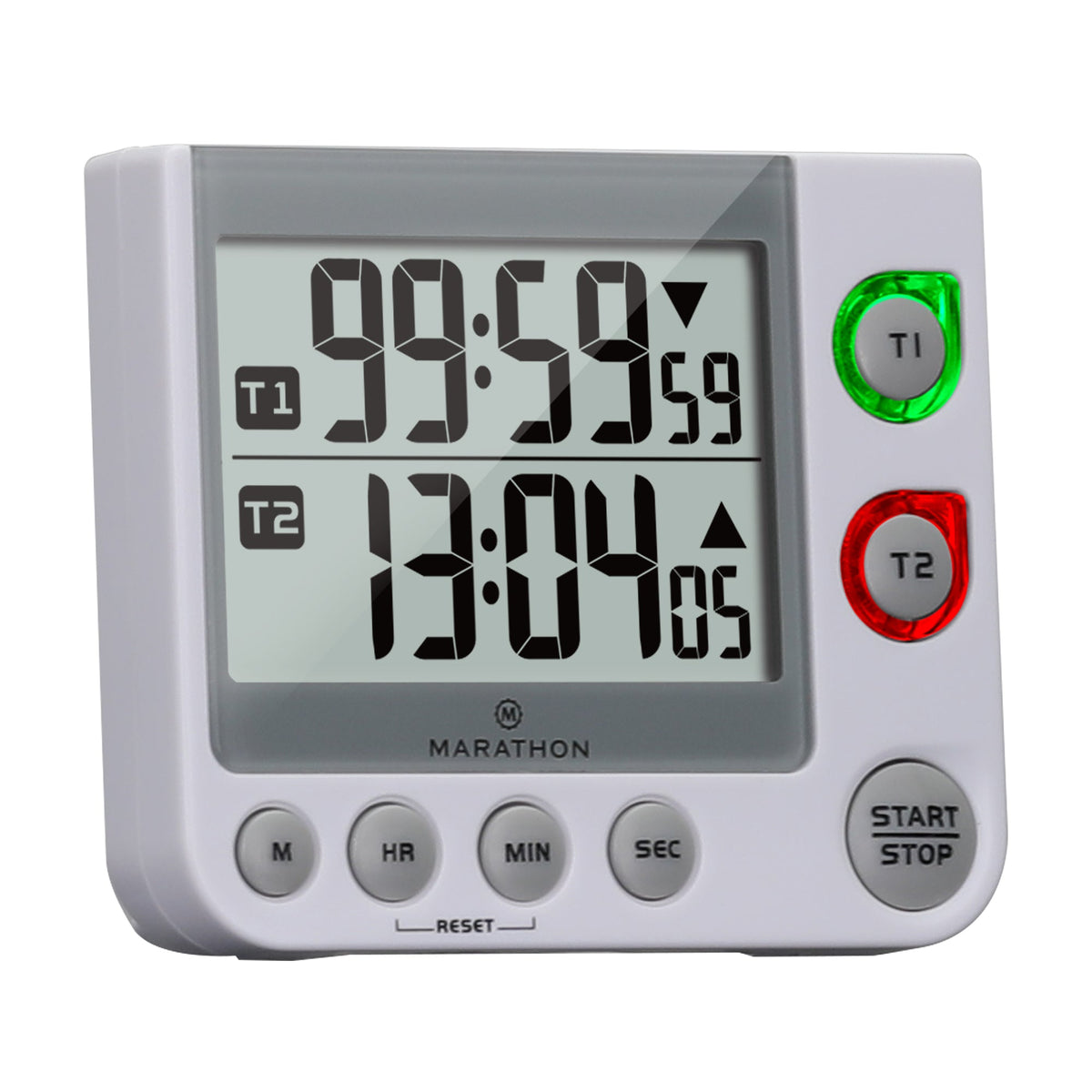 Marathon Dual Timer with Large Display, Magnetic Back and Stand