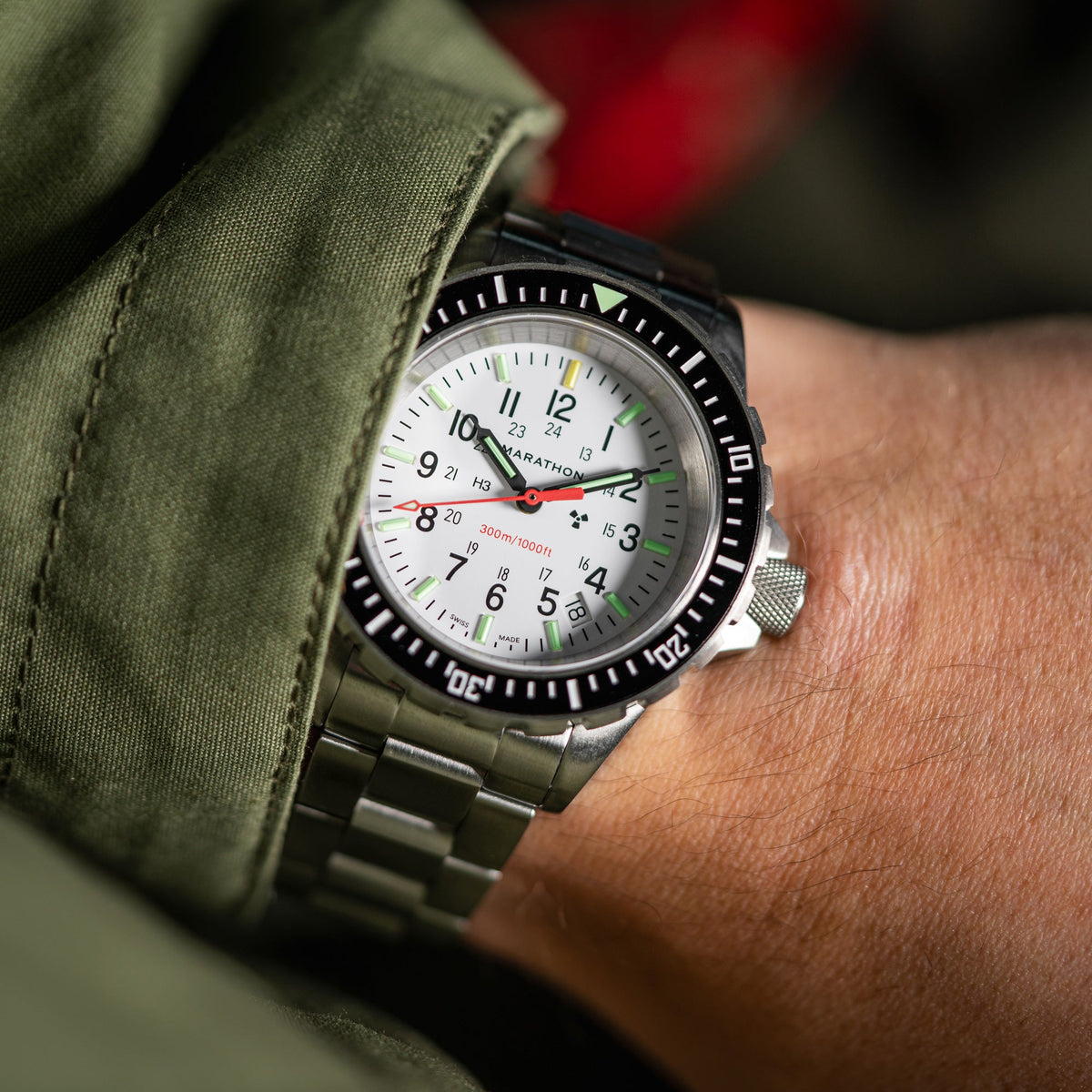 Marathon 41mm Arctic Edition Large Diver's Quartz (TSAR) with Stainless Steel Bracelet