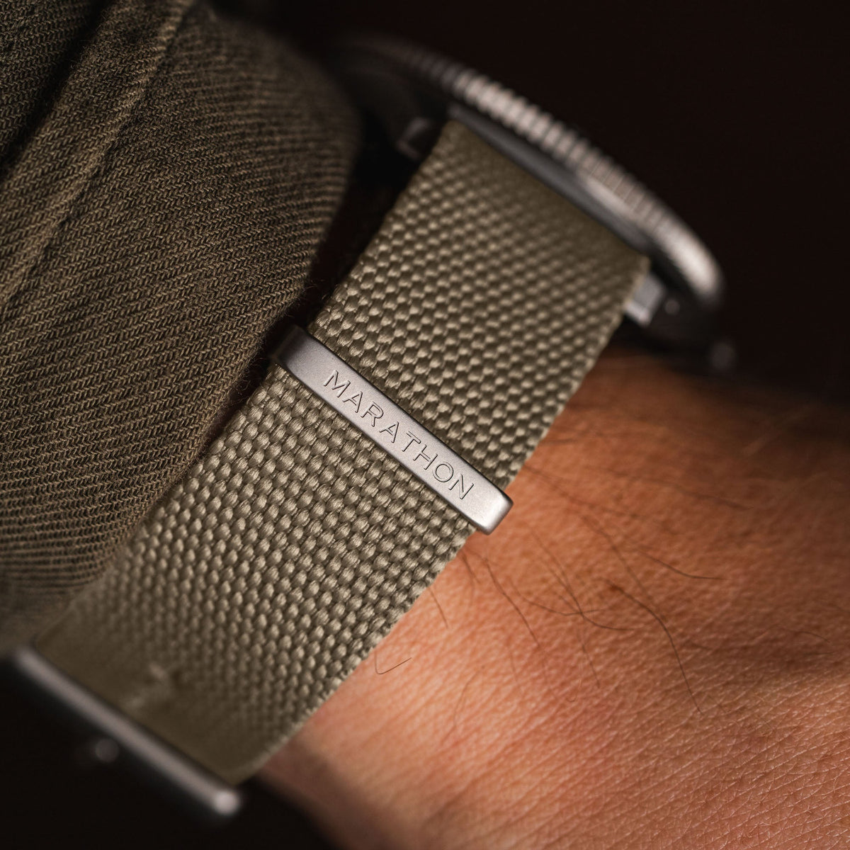 Marathon 20MM Nylon Canvas DEFSTAN Strap - Parkerized Hardware Sand