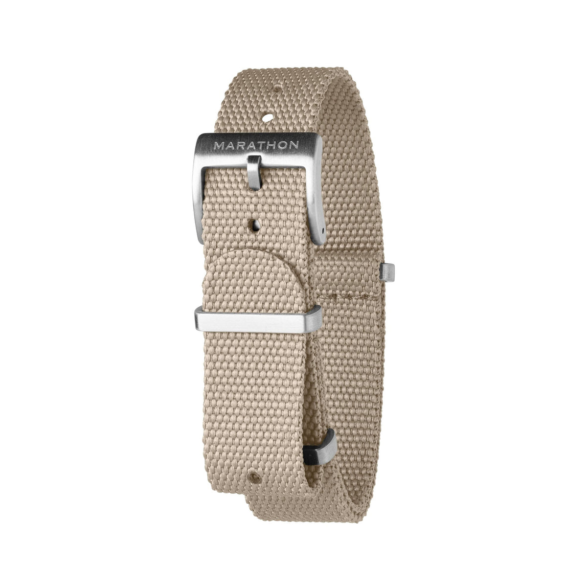 Marathon 18MM Nylon Canvas DEFSTAN Strap - Brushed Steel Hardware Sand