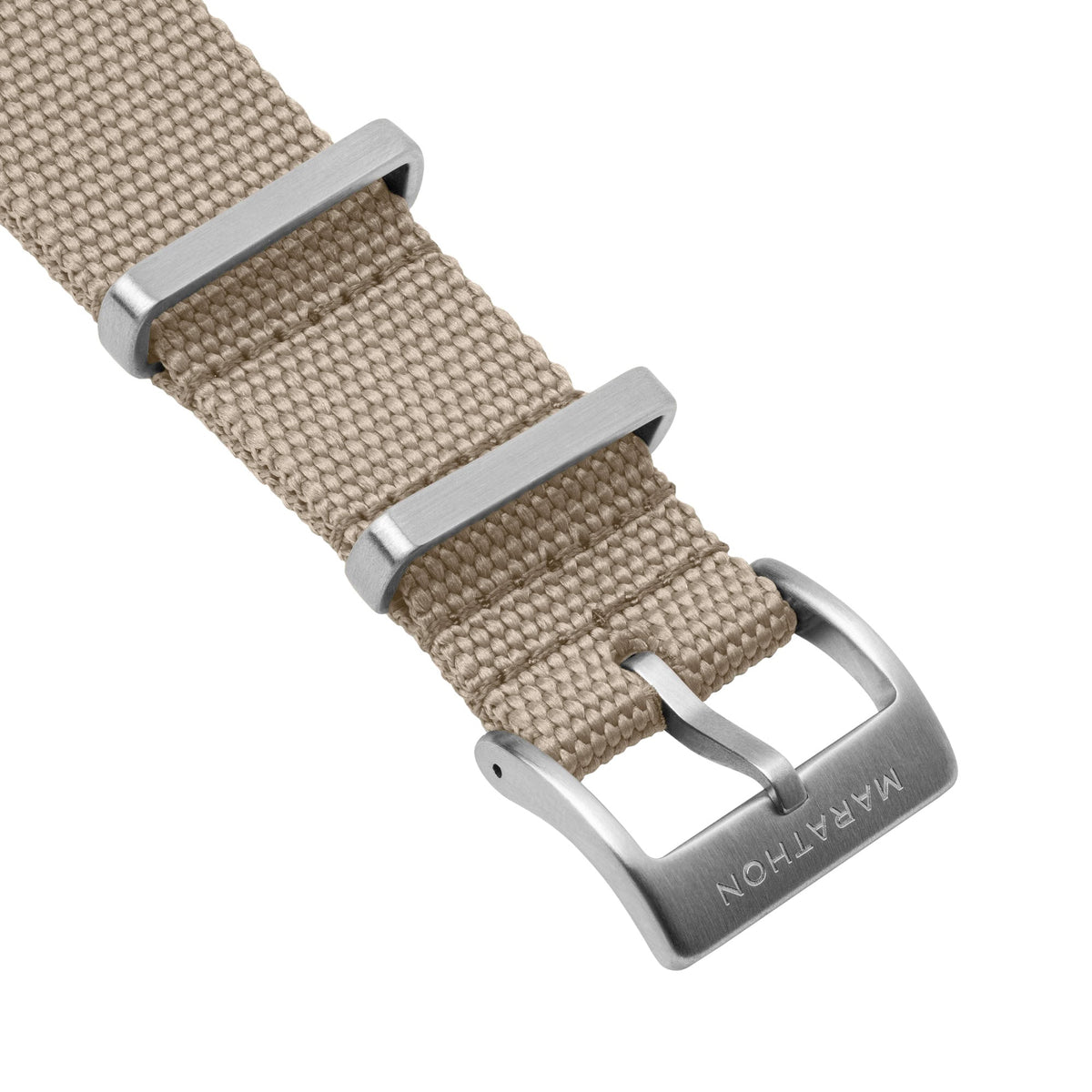Marathon 20MM Nylon Canvas DEFSTAN Strap - Brushed Steel Hardware Sand