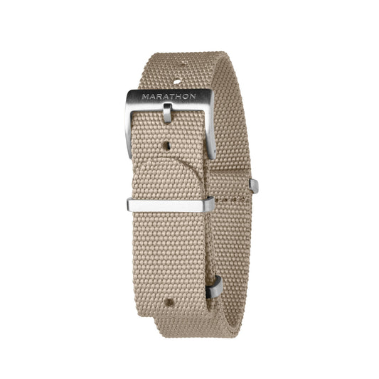 Marathon 20MM Nylon Canvas DEFSTAN Strap - Brushed Steel Hardware Sand