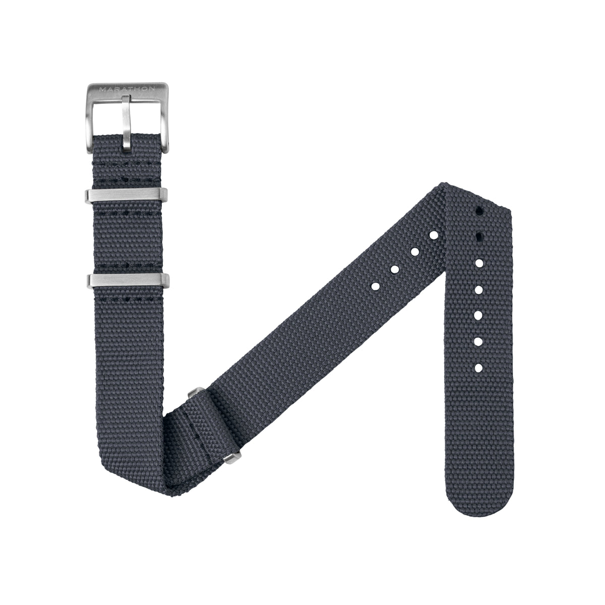 Marathon 18MM Nylon Canvas DEFSTAN Strap - Brushed Steel Hardware Slate