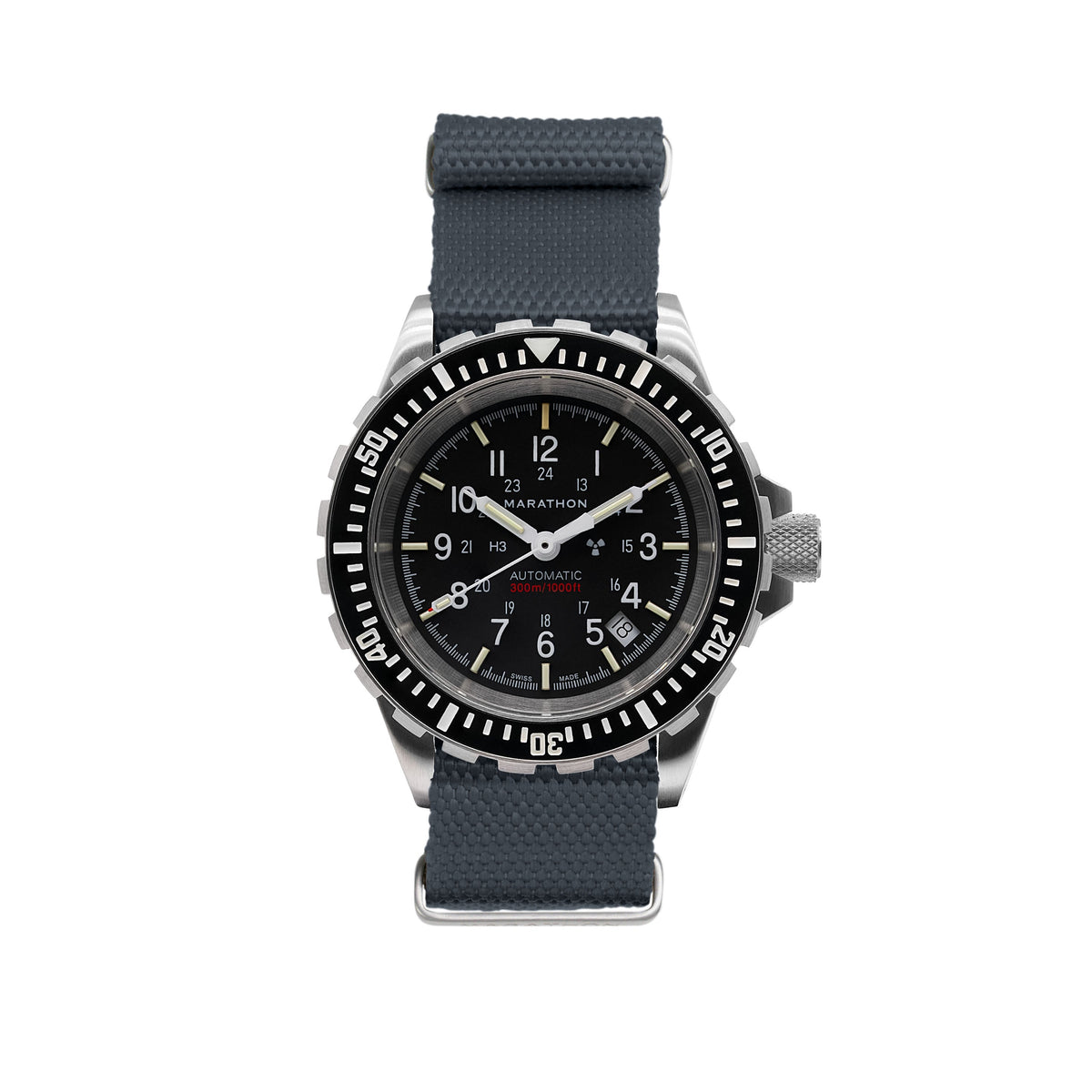 Marathon 20MM Nylon Canvas DEFSTAN Strap - Brushed Steel Hardware Slate