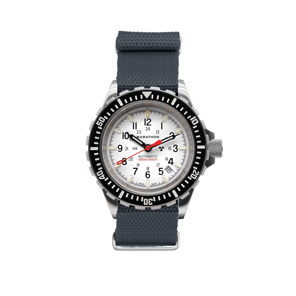 Marathon 20MM Nylon Canvas DEFSTAN Strap - Brushed Steel Hardware Slate