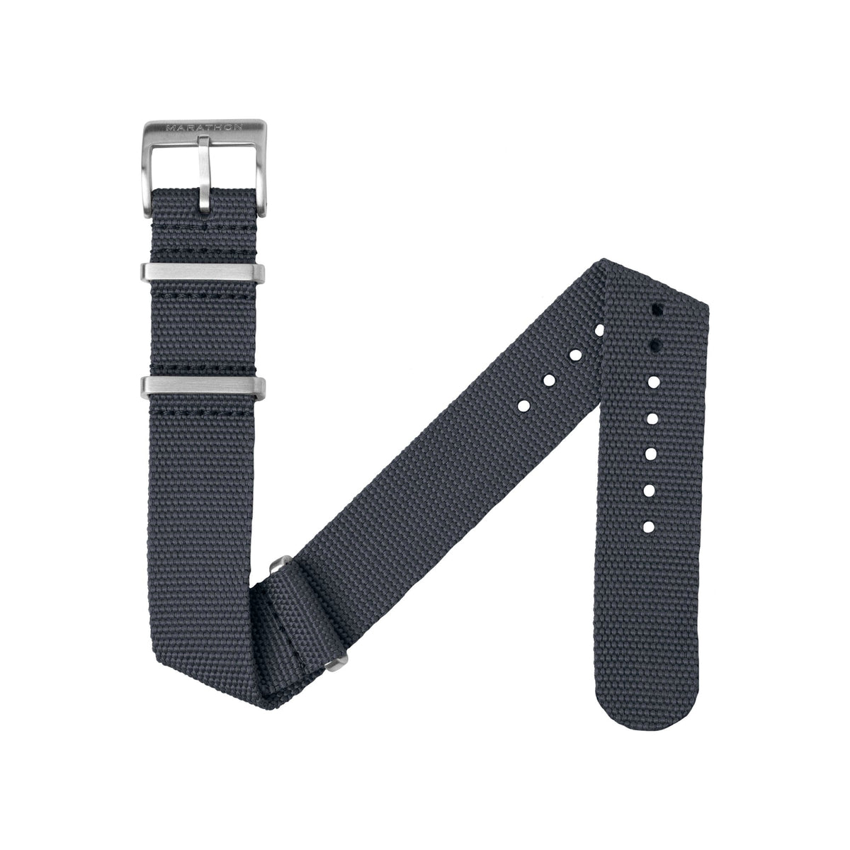 Marathon 20MM Nylon Canvas DEFSTAN Strap - Brushed Steel Hardware Slate