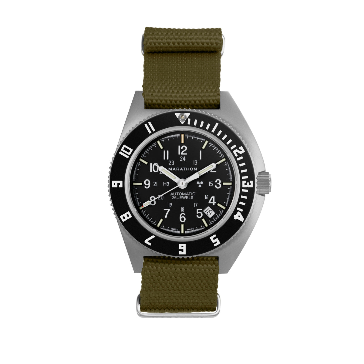 Marathon 20MM Nylon Canvas DEFSTAN Strap - Parkerized Hardware Olive