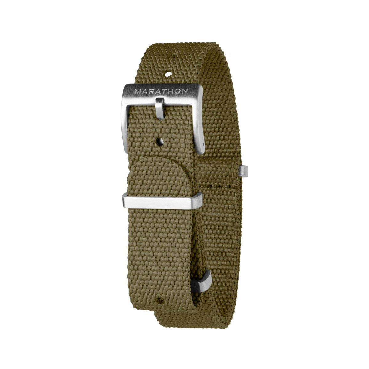 Marathon 18MM Nylon Canvas DEFSTAN Strap - Brushed Steel Hardware Olive