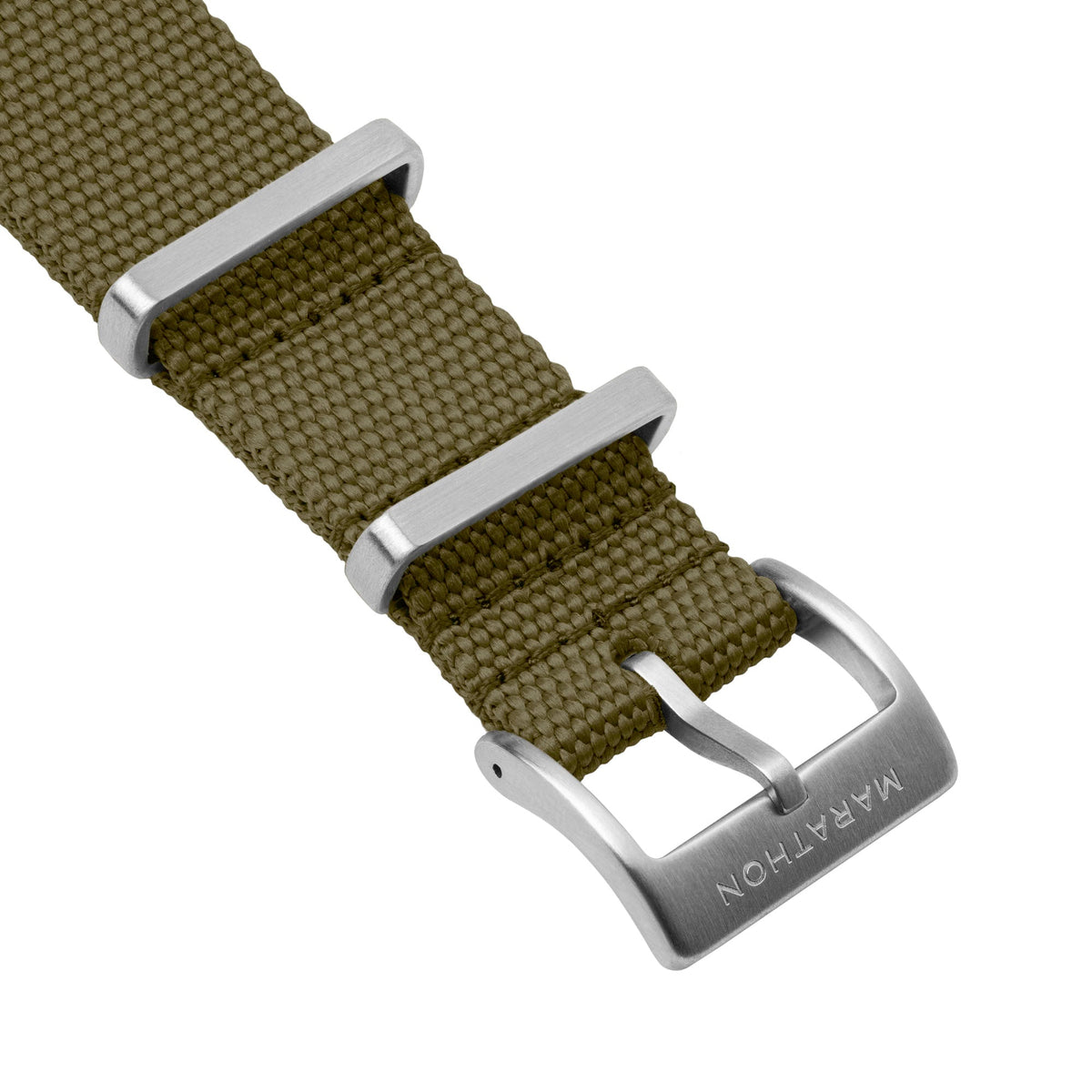Marathon 20MM Nylon Canvas DEFSTAN Strap - Brushed Steel Hardware Olive