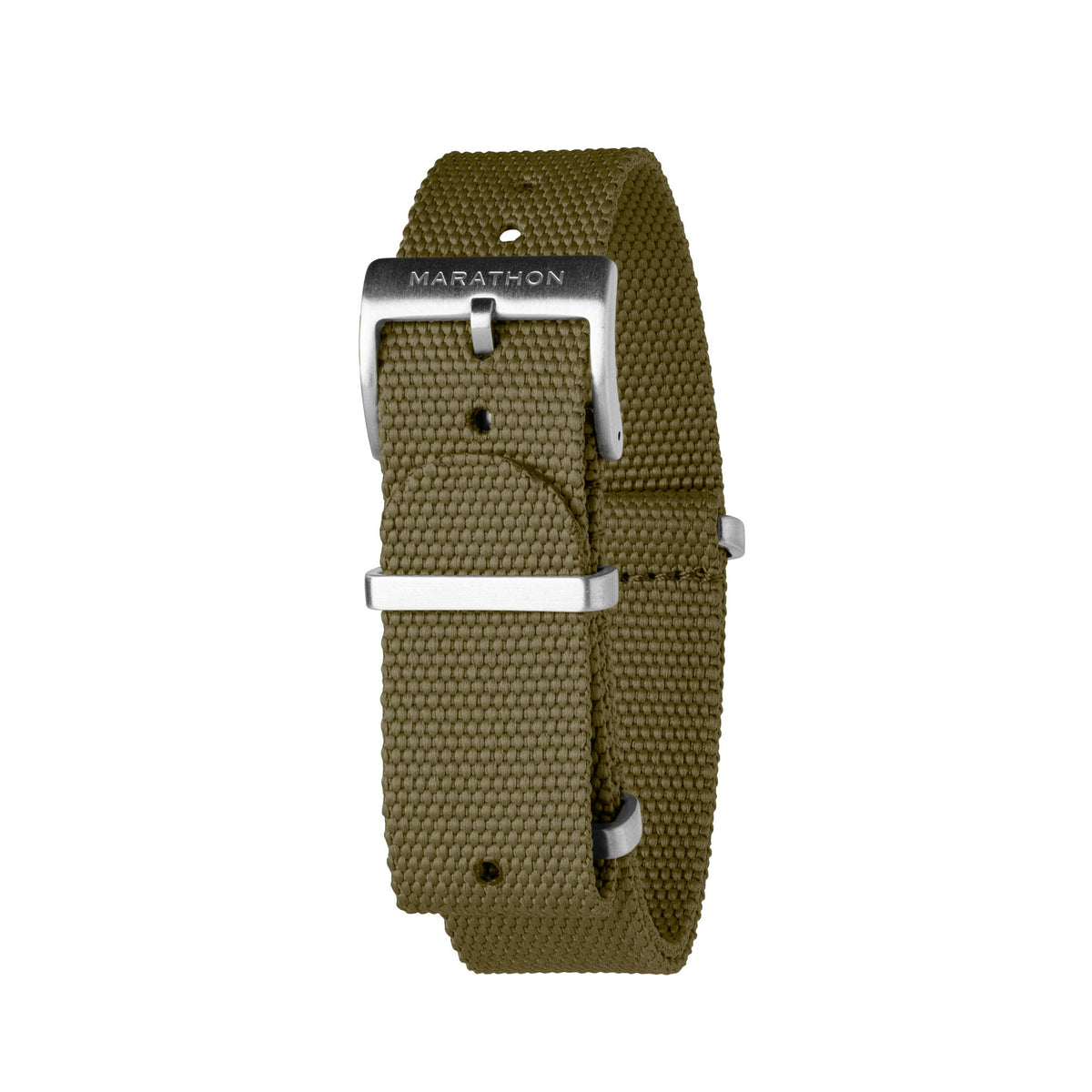 Marathon 20MM Nylon Canvas DEFSTAN Strap - Brushed Steel Hardware Olive