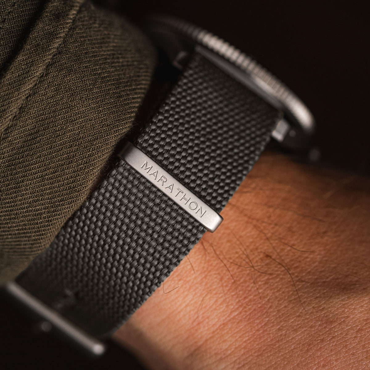 Marathon 20MM Nylon Canvas DEFSTAN Strap - Parkerized Hardware Stone