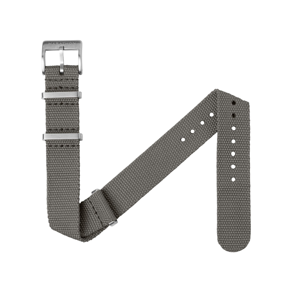 Marathon 18MM Nylon Canvas DEFSTAN Strap - Brushed Steel Hardware Stone