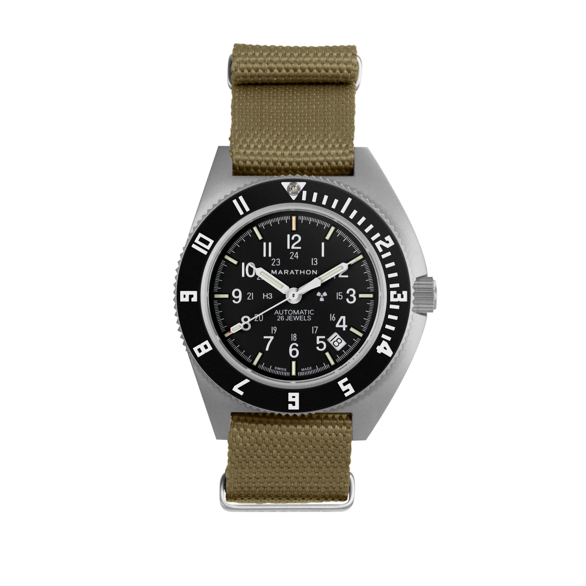 Marathon 20MM Nylon Canvas DEFSTAN Strap - Parkerized Hardware Khaki