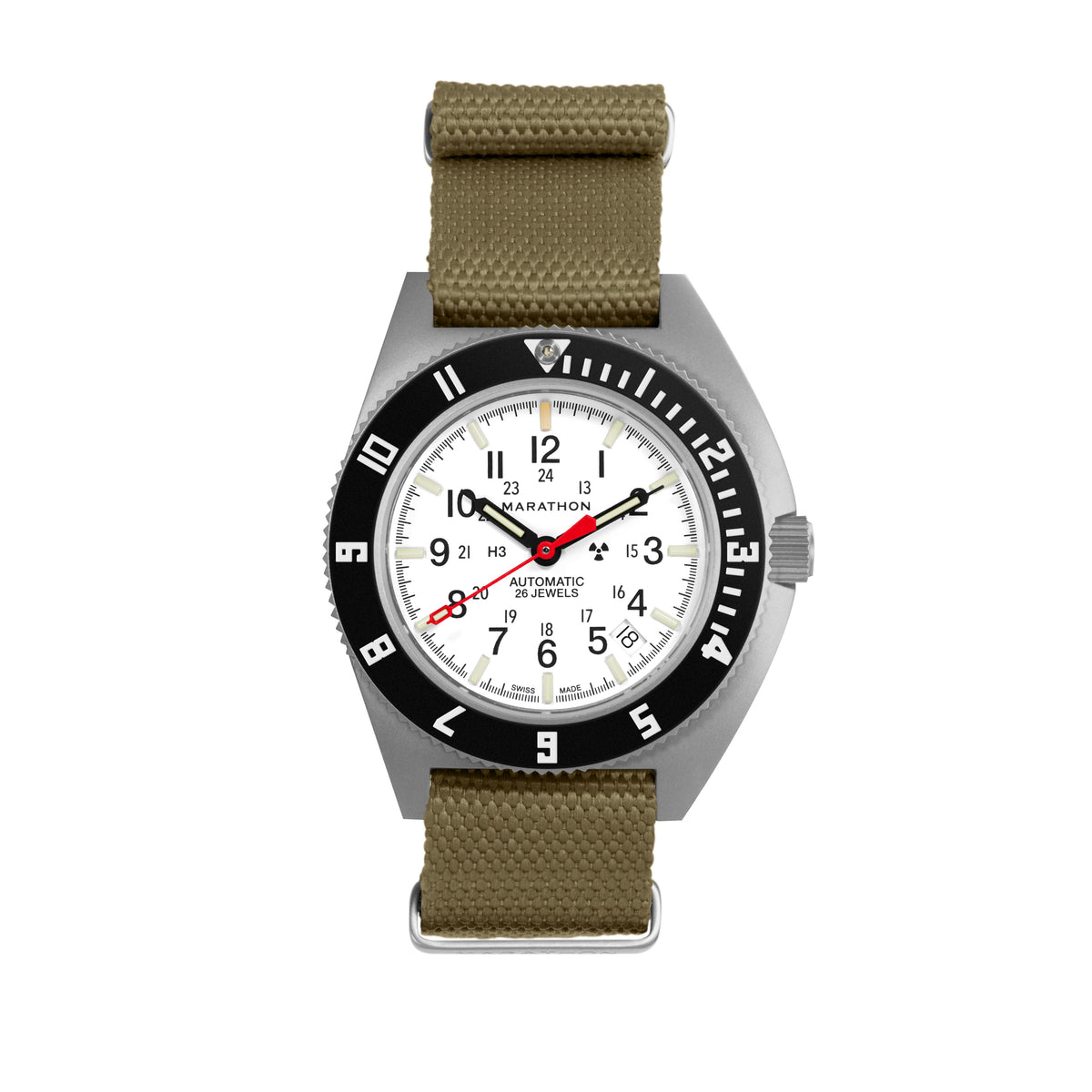 Marathon 20MM Nylon Canvas DEFSTAN Strap - Parkerized Hardware Khaki
