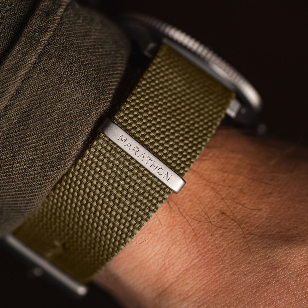Marathon 20MM Nylon Canvas DEFSTAN Strap - Parkerized Hardware Khaki
