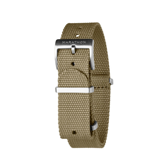 Marathon 20MM Nylon Canvas DEFSTAN Strap - Brushed Steel Hardware Khaki