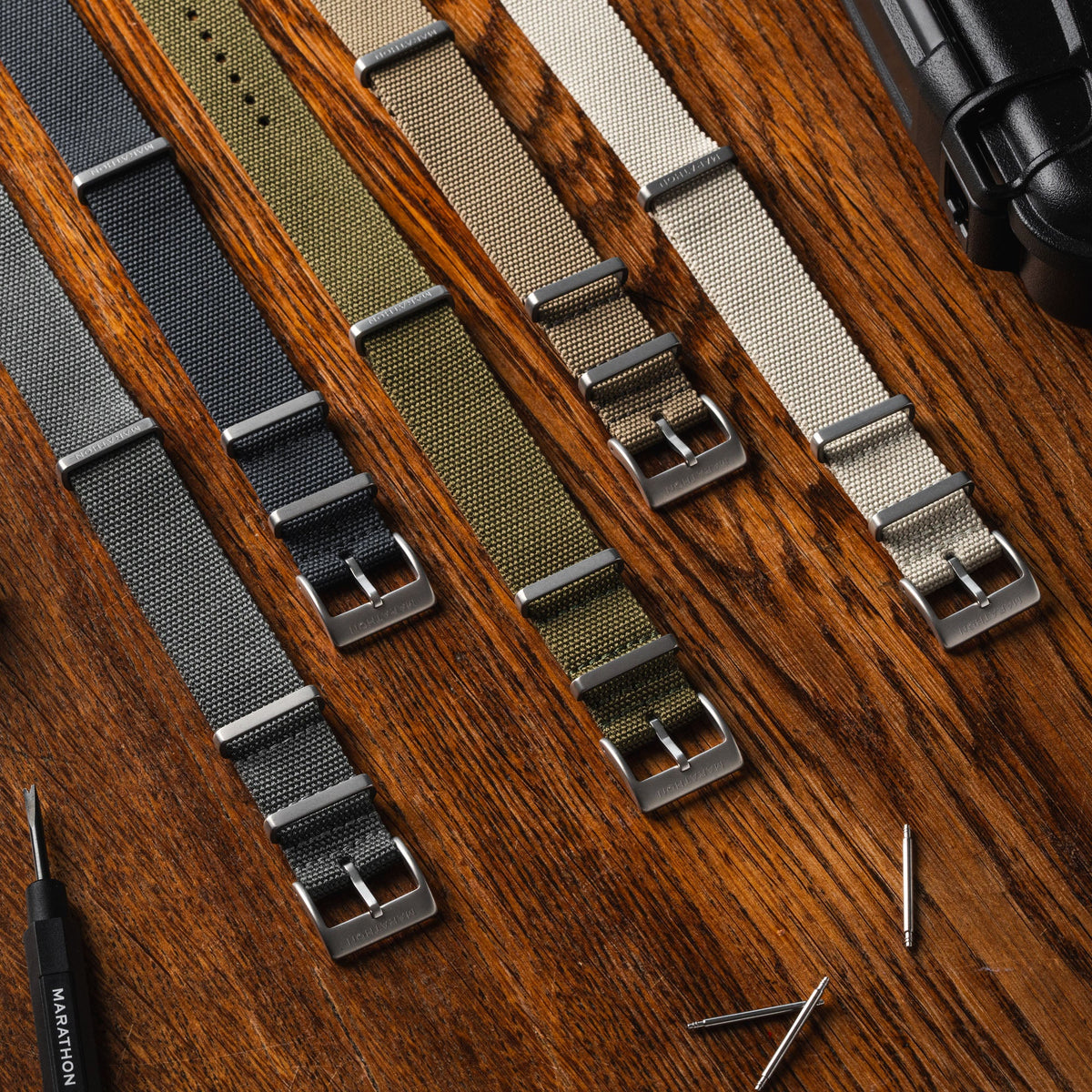 Marathon 20MM Nylon Canvas DEFSTAN Strap - Parkerized Hardware Olive
