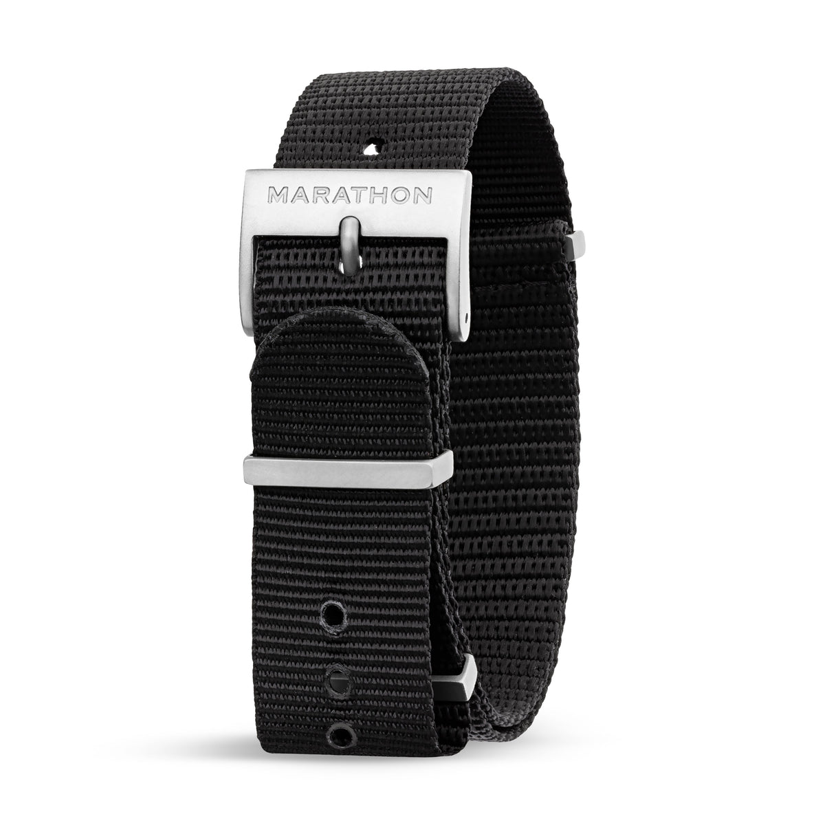 Marathon Nylon DEFSTAN Strap with Parkerized Hardware, 20mm, Black