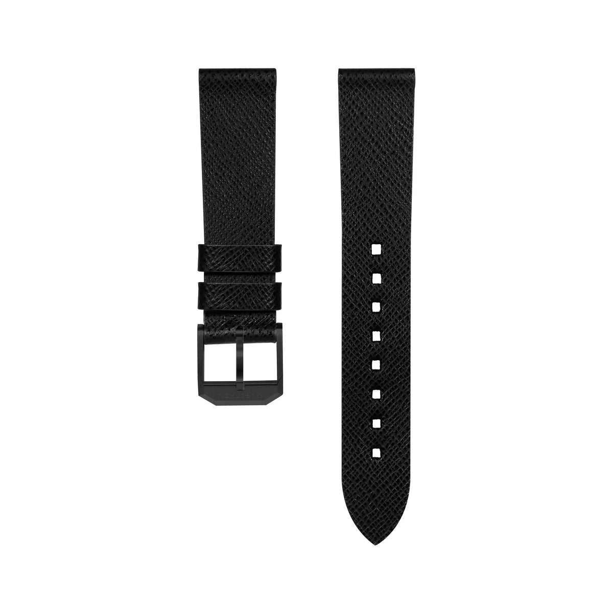 Marathon 2-Piece Leather Strap, 18mm, Black, Anthracite Hardware