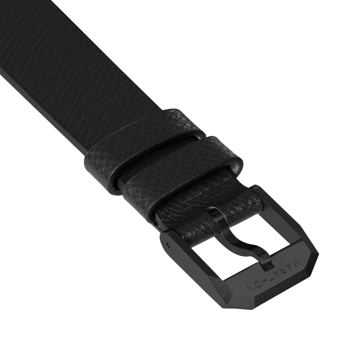 Marathon 2-Piece Leather Strap, 18mm, Black, Anthracite Hardware