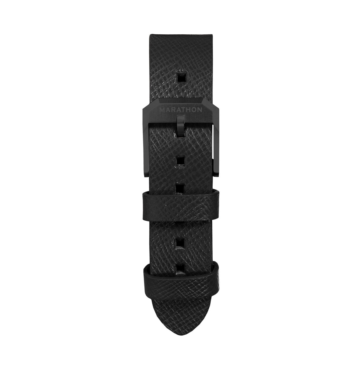Marathon 2-Piece Leather Strap, 18mm, Black, Anthracite Hardware
