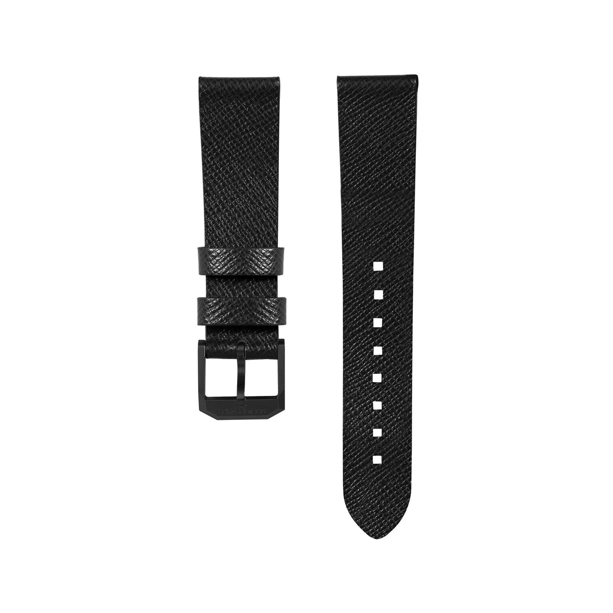 Marathon 2-Piece Leather Strap, 20mm, Black, Anthracite Hardware