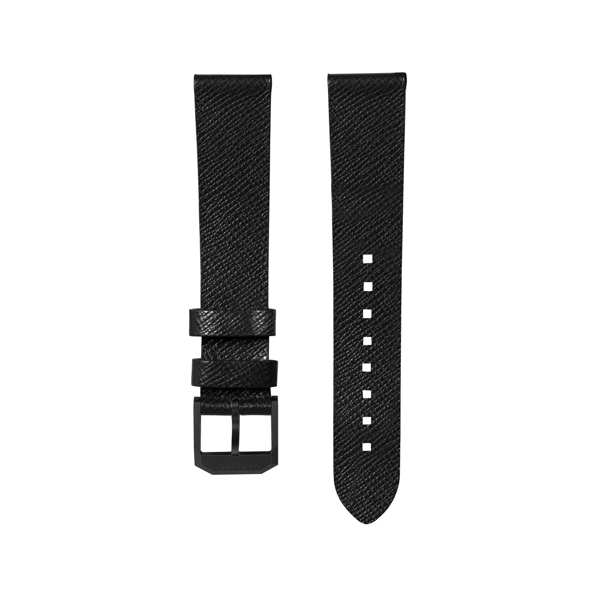 Marathon 2-Piece Leather Strap, 20mm, Black, Anthracite Hardware