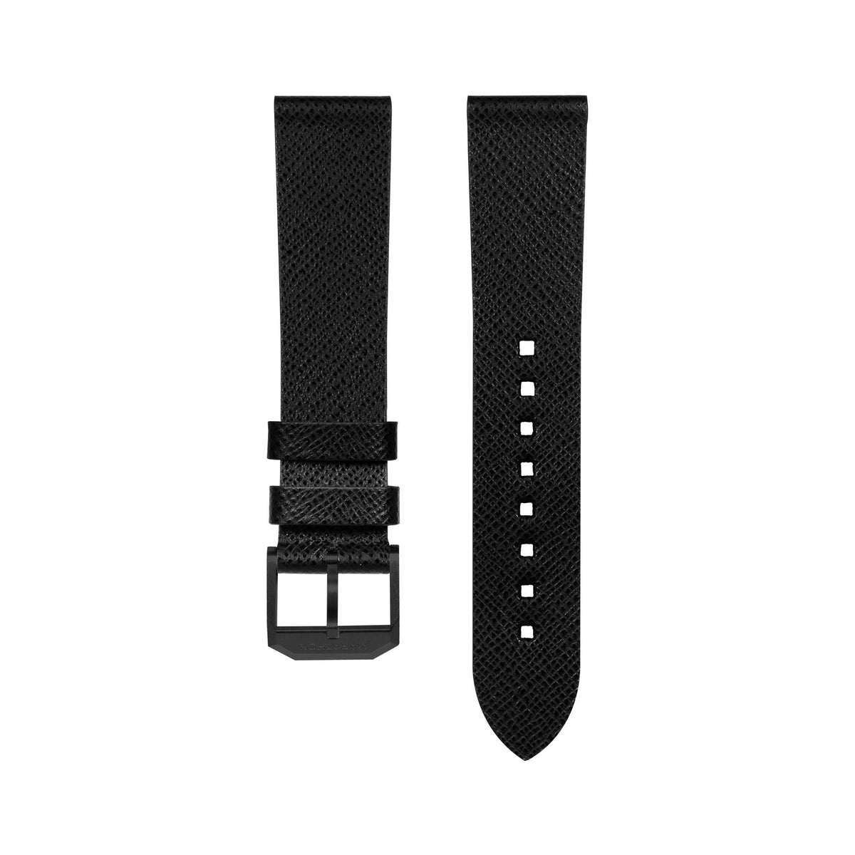 Marathon 2-Piece Leather Strap, 22mm, Black, Anthracite Hardware
