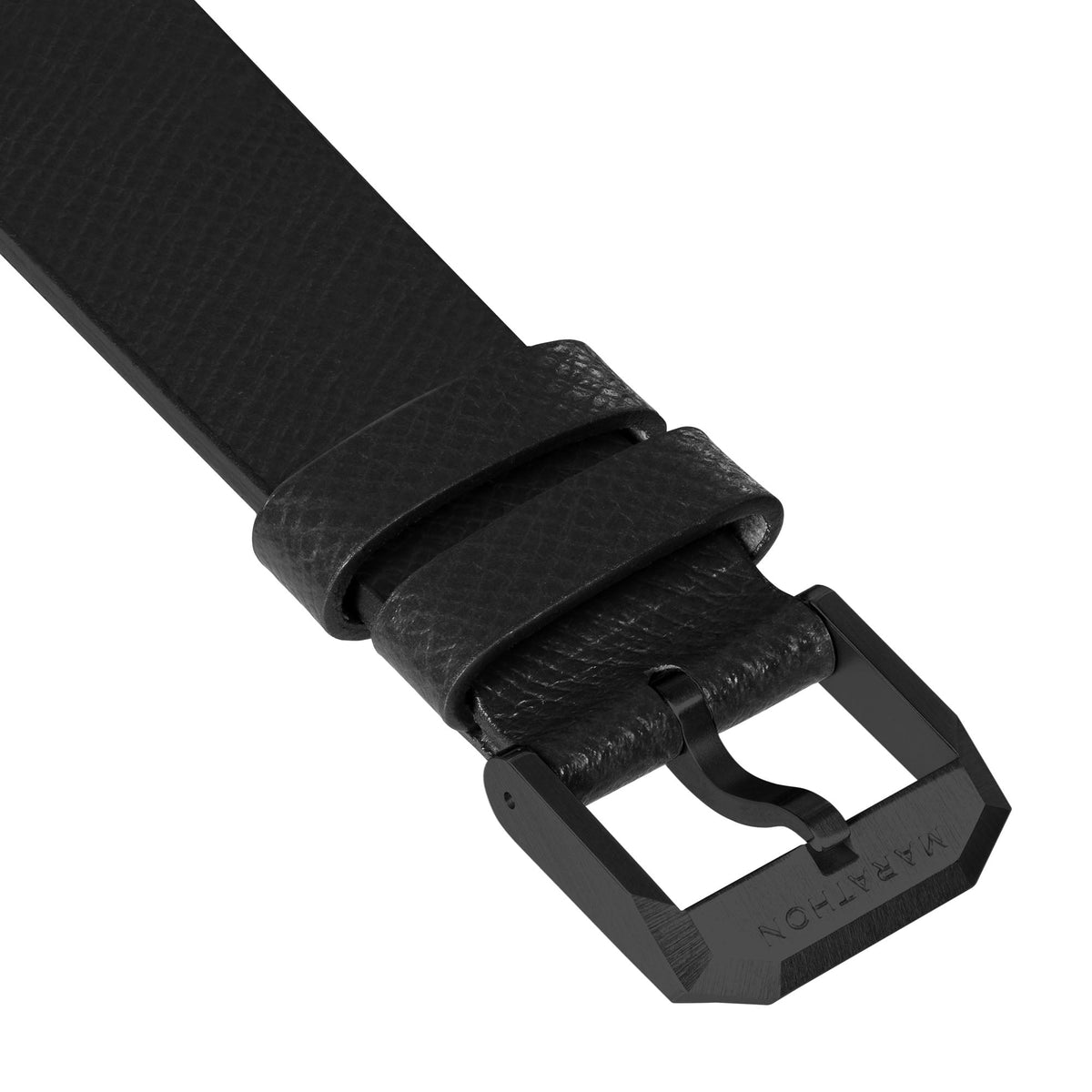 Marathon 2-Piece Leather Strap, 22mm, Black, Anthracite Hardware