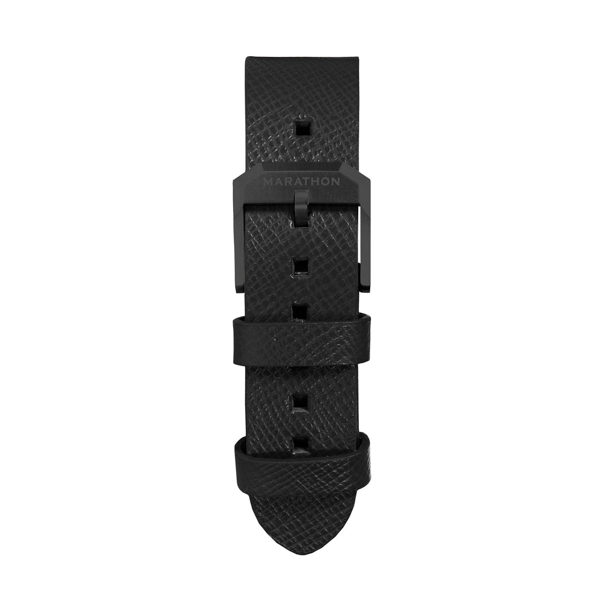 Marathon 2-Piece Leather Strap, 22mm, Black, Anthracite Hardware