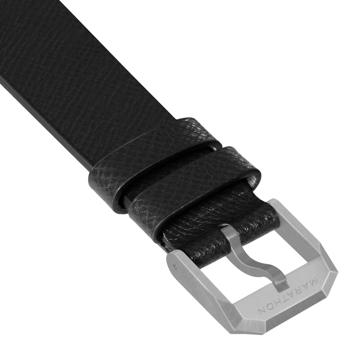 Marathon 2-Piece Leather Strap, 20mm, Black, Parkerized Hardware
