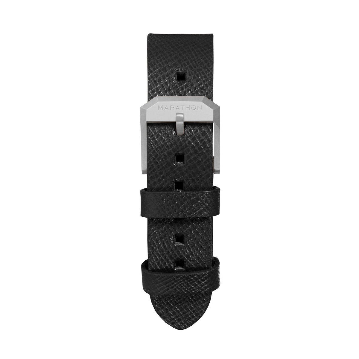 Marathon 2-Piece Leather Strap, 20mm, Black, Parkerized Hardware