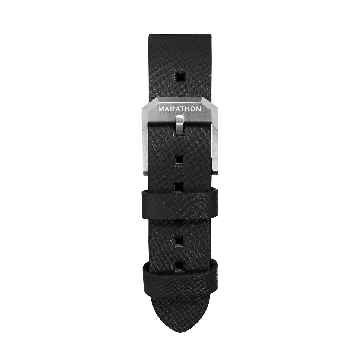 Marathon 2-Piece Leather Strap, 18mm, Black, Brushed Hardware