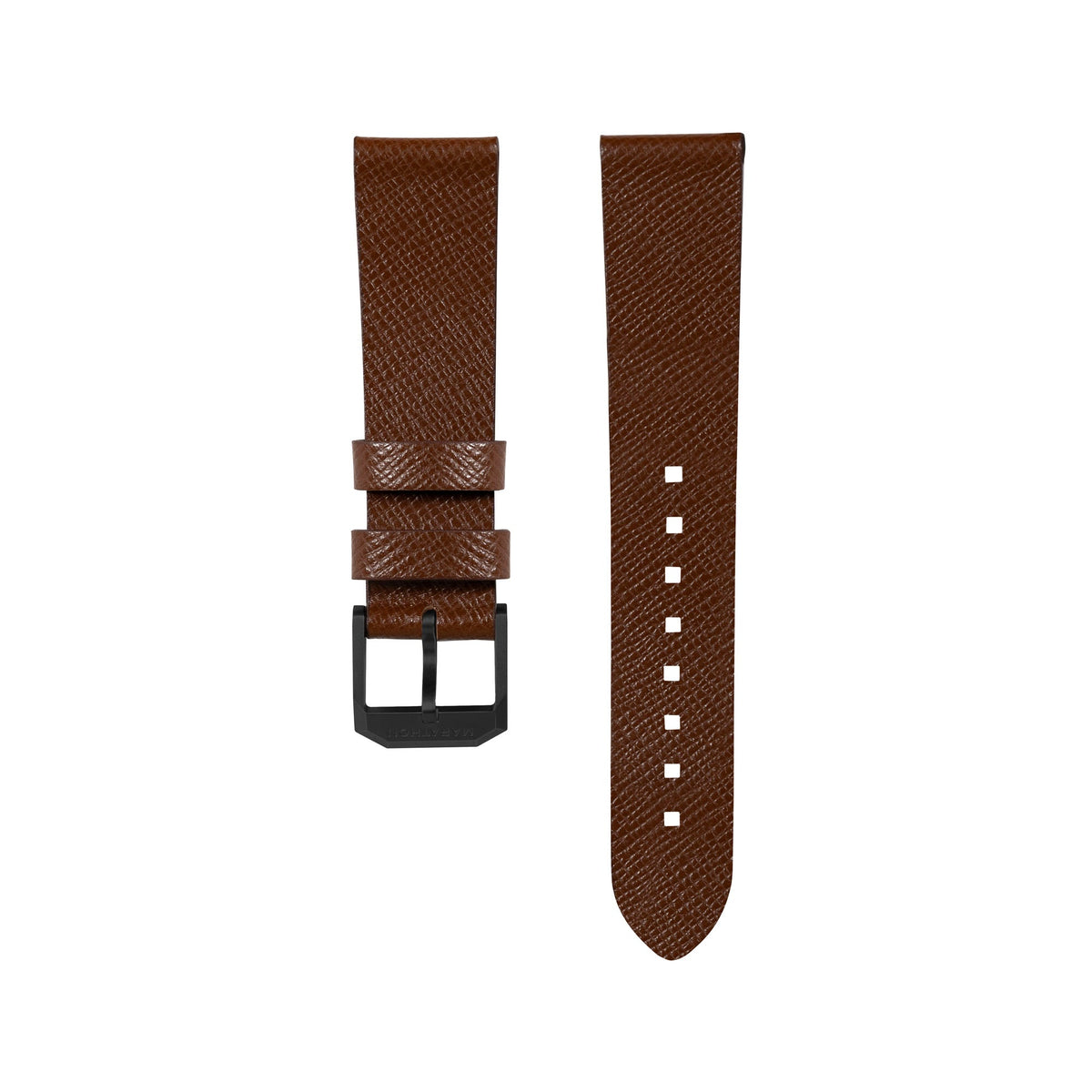 Marathon 2-Piece Leather Strap, 20mm, Cognac, Anthracite Hardware